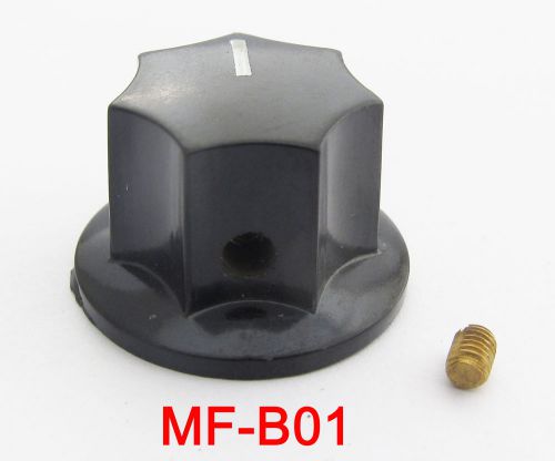 10pcs MF-B01 23.8x15mm Hex Screw Fix Pot Knobs for HAM Radio Audio Black Plastic