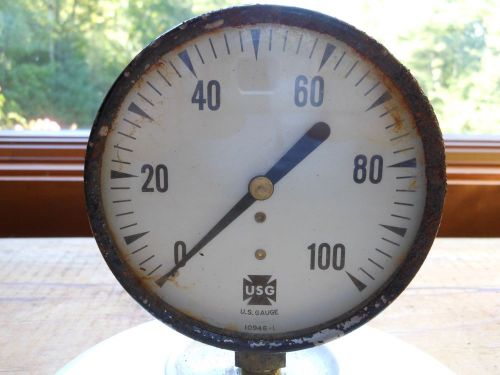 Vintage usg gauge 0  - 100 measure pressure gauge no. 10946-1 - steampunk for sale