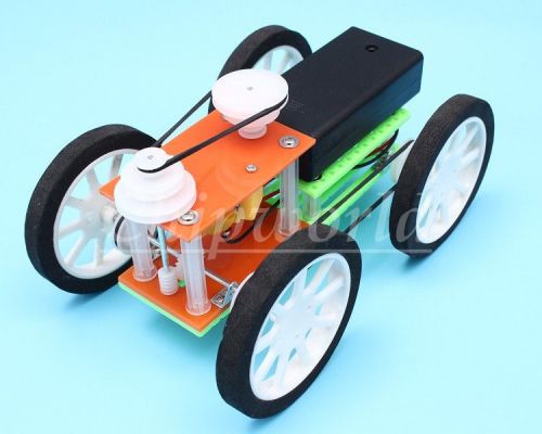 Belt drive car 3 speeds hobby robot educational diy kit iq gadget for sale