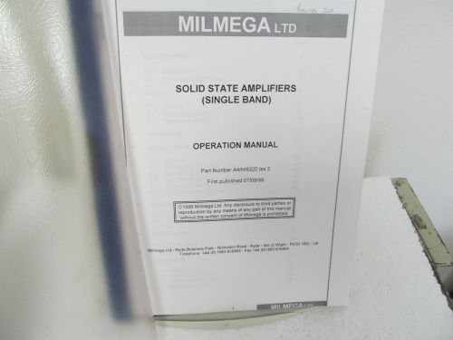 Milmega AS0520-4R Solid State Amplifiers (Single Band) Operation Manual