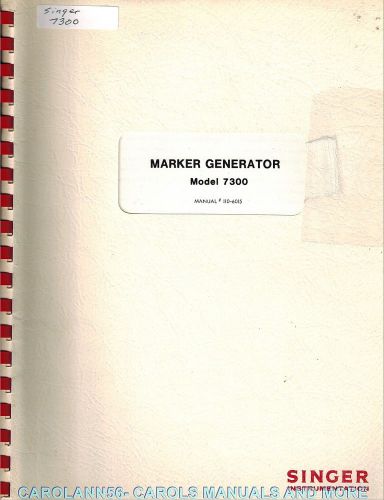 SINGER Manual 7300 Marker Generator