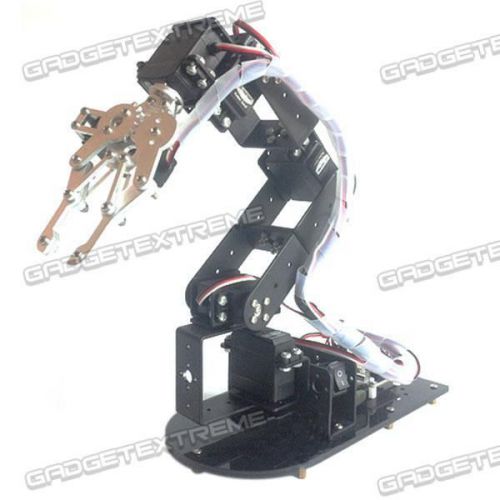 Metal 6DOF Mechanical Arm 3D Rotation Robot Arm Gripper Frame w/MG995 Servo horn
