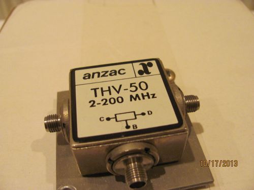 ANZAC THV-50 POWER SPLITTER, 2 WAY, 2-200MHz,  SMA(F) CONNECTORS, 50 OHM