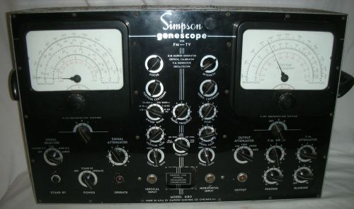 SIMPSON GENESCOPE MODEL-480 TV-FM WORKING UNTESTED GOOD-ORIGINAL CONDITION 1950s