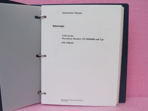 Tektronix 1730-Series Waveform Monitor Instruction Manual (1995)