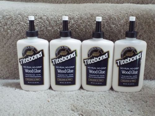 NEW 4 TITEBOND No-Run No-Drip Wood Glue For  Molding &amp; Trim 8 Oz 237 ml