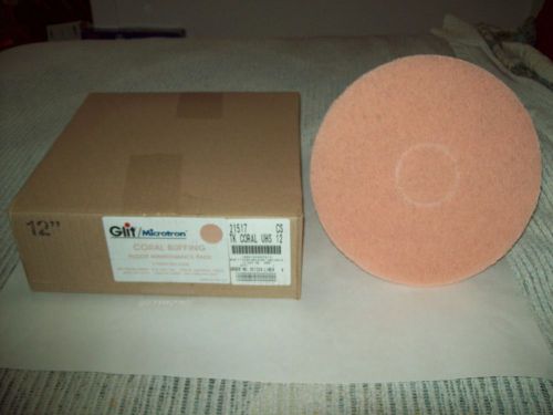 Glit/Microtron 21517 Coral Floor Buffing Pads -12&#034; Diameter - 1 case of 5 pads