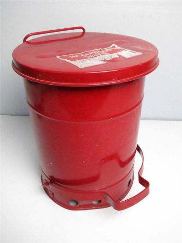 ustrite Red Oily Waste Can Industrial 6 Gallon w/ Foot Lever (ot 25) J
