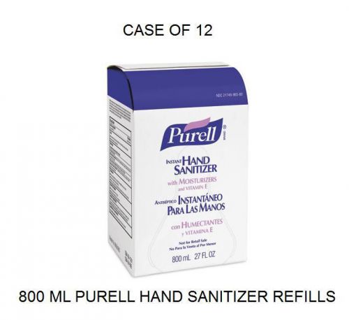 1 Case 12 Pack  Purell Instant Hand Sanitizer Dispenser Bag In Box Refill Packs