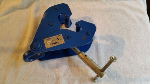 One (1) ton heavy duty steel painted beam clamp corso by tractel for sale