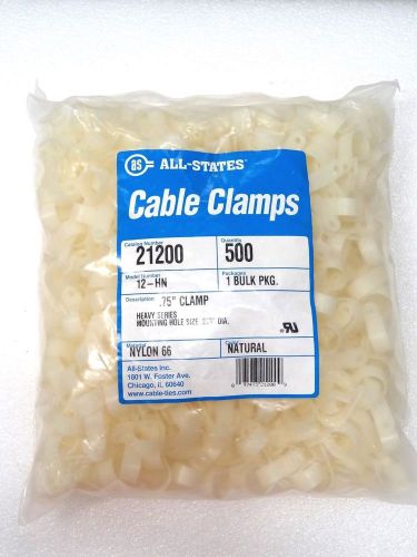 ALL-STATES CABLE CLAMPS MODEL 12-HN .75&#034; HEAVY SERIES NATURAL  500CT
