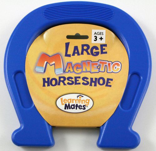 Plastic encased large magnetic horseshoe 7.5 x 7.5 inches -blue for sale