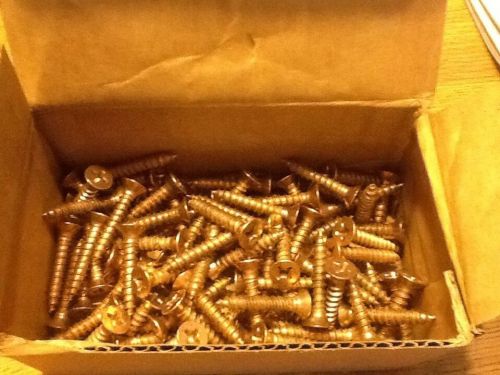 100- #14 Copper Plated 1 1/4&#034; Phillips Flat Head Wood Screws