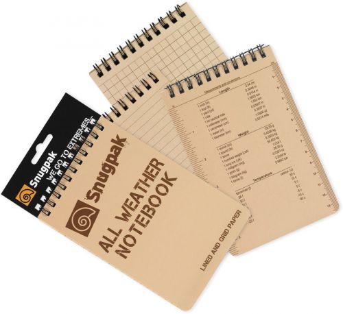 Snugpak sn97385 tan large all weather notebook w/ conversion charts 4&#034; x 6&#034; for sale