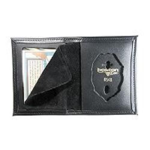Boston Leather 100-S-5013 Black Book Style Badge Case w/ Money Compartment