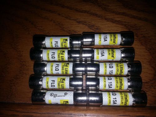 LOT OF 10 LITTLEFUSE FLQ 15 TIME DELAY FUSES  BRAND NEW