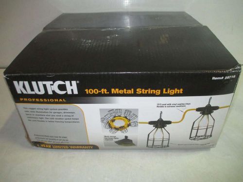 Klutch 10-light 100&#039; metal string lights 28716 for sale