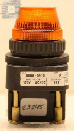 Allen-Bradley 800H-QR10 Amber Pilot Light with Contact Block Attached