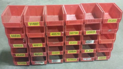 AKRO MILLS BIN LOT OF 30 UNITS 30-210 16 GUAGE RED