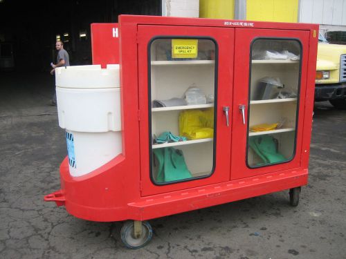 Hazmat/emergency response cart with 95 gal spill drum &amp; fire ext.tow behind for sale