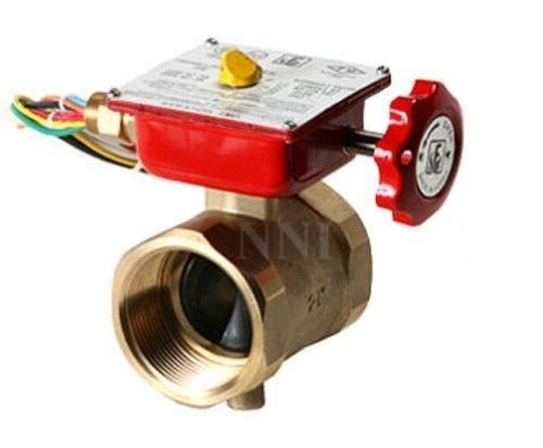 2&#034; bronze butterfly valve threaded with tamper switch, ul/fm fire protection for sale