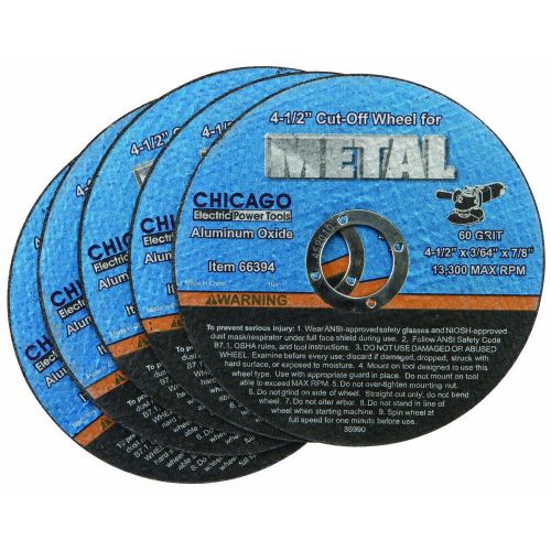 4-1/2 in. 60 grit thin metal cut-off wheel 5 pc for sale