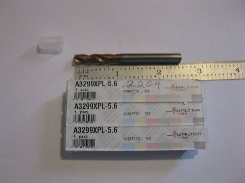 3 new walter titex solid carbide .220 stub drills.coolant thru.coated. for sale