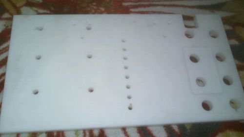 Plastic delrin/ acetal white  sheet w/ holes cnc 28.5&#034; x 15.5 x 1&#034; for sale