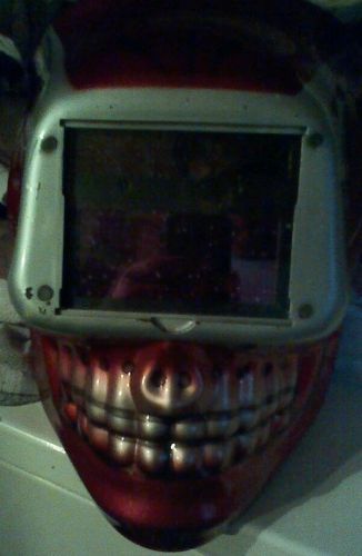 Red Skull Welding Helmet Auto Darkening Mig Tig Arc Welder Tools Protective Gear