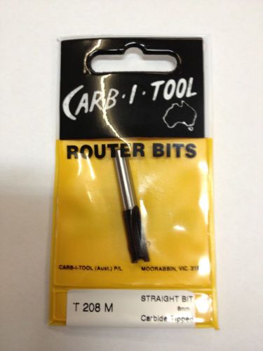 CARB-I-TOOL T 208 M 8mm x  1/4 ” CARBIDE TIPPED STRAIGHT CUT ROUTER BIT