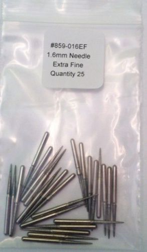25 diamond dental burs 859-016 ef 1.6mm long needle fits dremel glass tile for sale