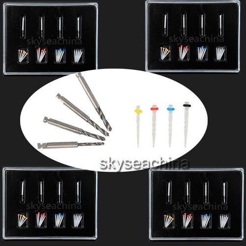 4box aaa dental fiber resin post screw thread quartz &amp;4-drill sale 80pcs !! for sale