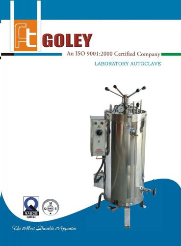 Vertical Laboratory Autoclave 12&#034; x 20&#034; Stainless Steel 45 Liters DOUBLE WALL