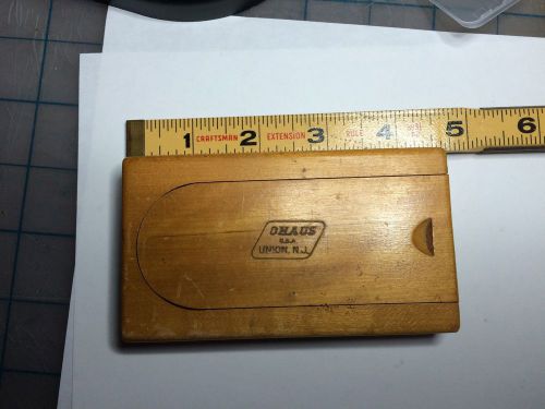Vintage OHAUS Calibration Weight Set, 500mg to 1mg in wooden box with tweezers