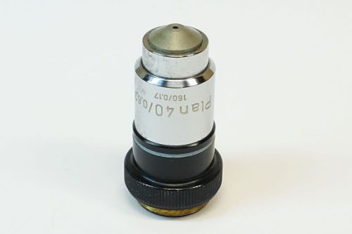 Zeiss Plan 40X/0.63 160/0.17 Microscope Objective; excellent working condition