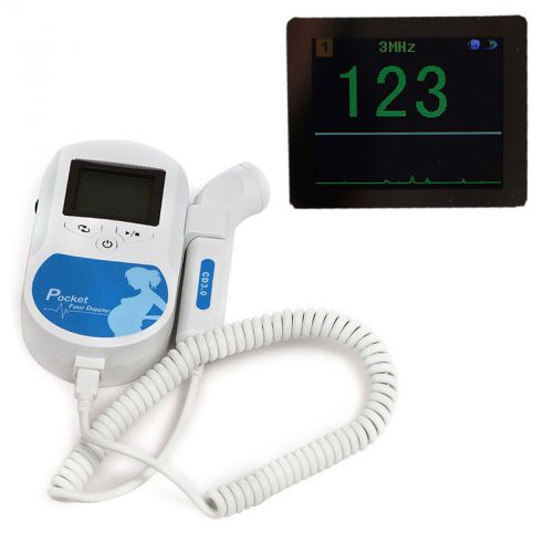 Fetal Doppler 3MHz Color LCD screen Heart Beat Waveform babysound monitor