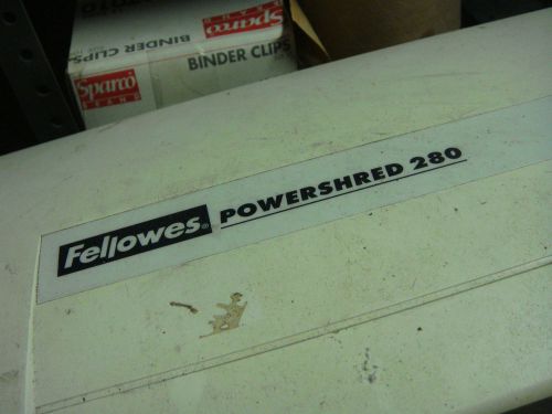 USED  Fellowes PS-280 SC Straight Cut Shredder # 38280, PS280, P-S-280, 280