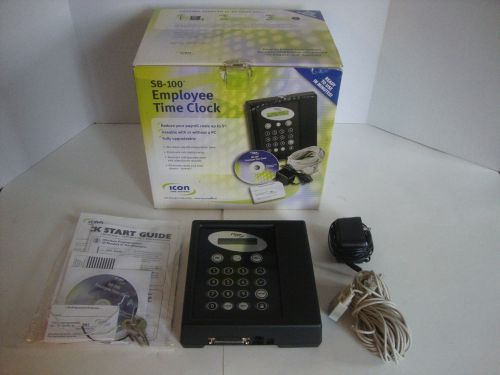 Icon Time Systems SB-100 Employee Time Clock Time In &amp; Out Hooks to PC/Printer