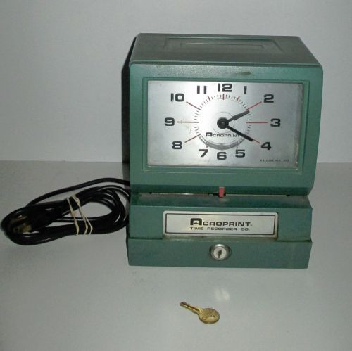 Acroprint time recorder electric model 150nr4 card punch stamp clock print for sale