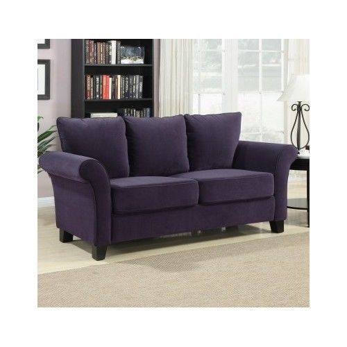 Purple Velvet Sofa LOVESEAT CHAIR furniture couch Plum stylish Modern Polyester