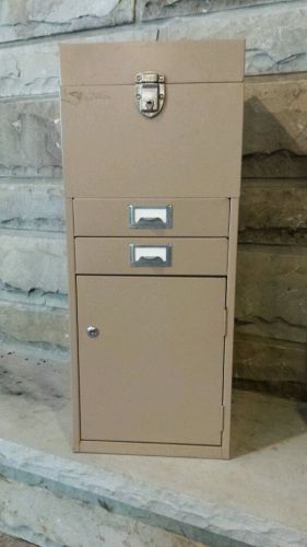 Vintage Metal File Cabinet Industrial office  Steampunk loft storage w/key A++