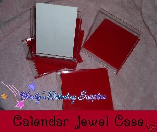 Calendar Box Standard CD Jewel Case 10-pack Red Clear