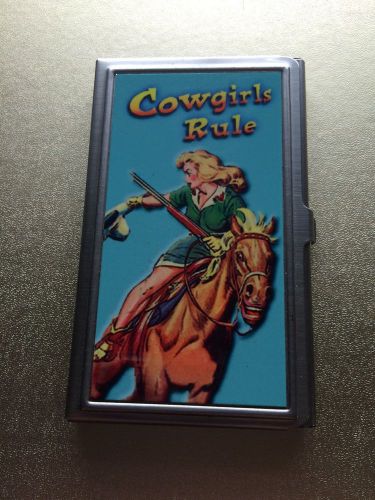 Cowgirl Business Card Case Horses Western