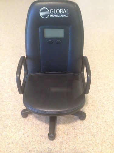 MINI OFFICE CHAIR AND BUSINESS CARD HOLDER WITH DIGITAL CLOCK