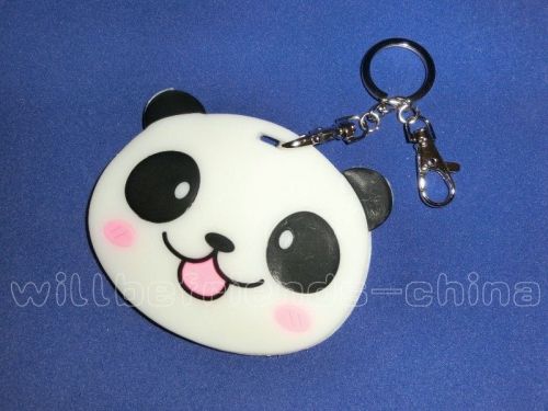 Panda Head IC ID Card Holder Case Sheath Cover Skin Bag Charm Key Ring Chain