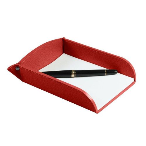 LUCRIN - Small A6 Paper holder - Granulated Cow Leather - Red