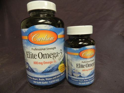 Carlson Labs Elite Omega-3 Gems 1250 mg 120 gels EXP 07/17 -KC8
