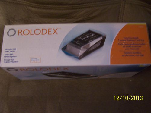 Rolodex Business Card File Black And Clear Dust Cover  w/ 300 Ruled Cards  NIB