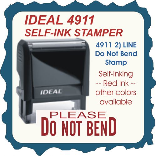 Do Not Bend, Custom Made Self Inking Rubber Stamp 4911 Red Ink