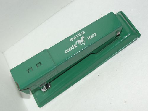 BATES COLT 150 Green Stapler 5&#034; Long Compact Size Hang on Wall 1960&#039;s-1970&#039;s